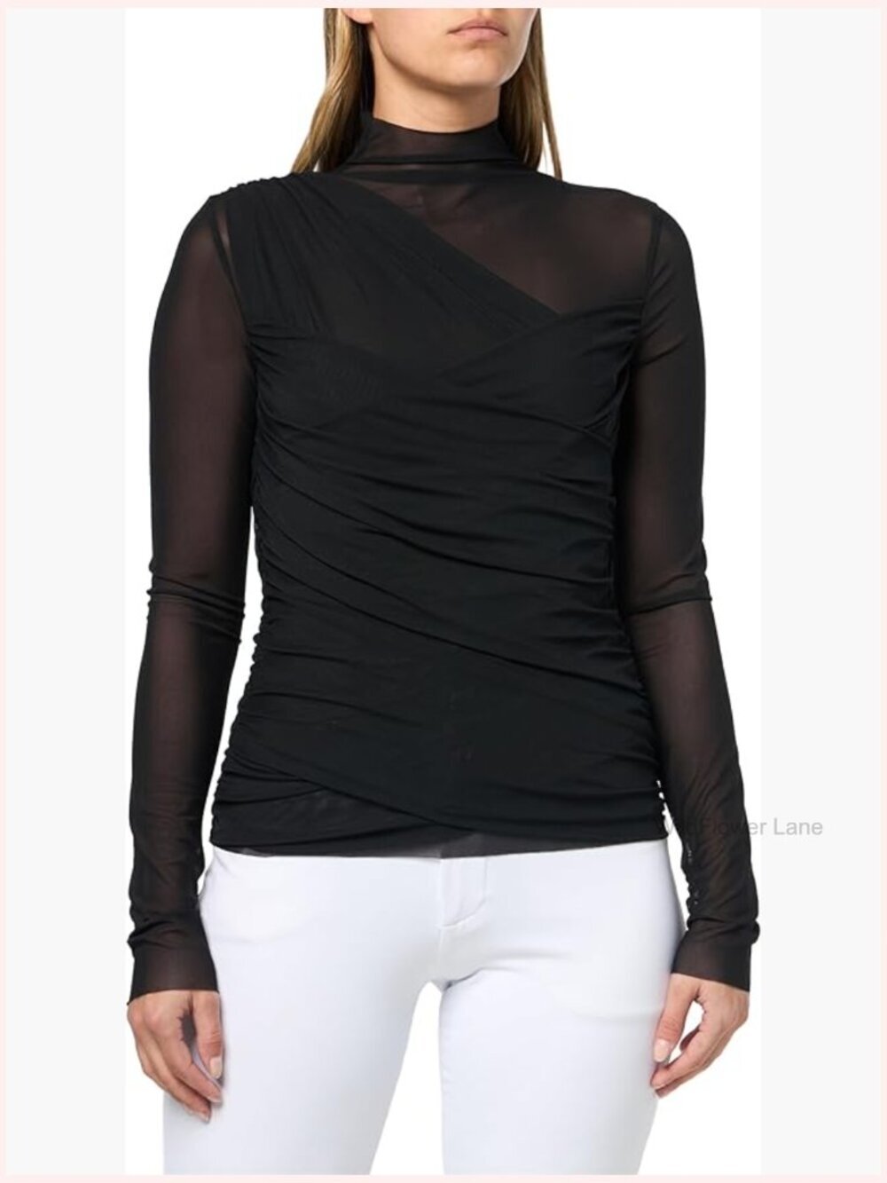 Slim Fit Turtleneck Ruch Top